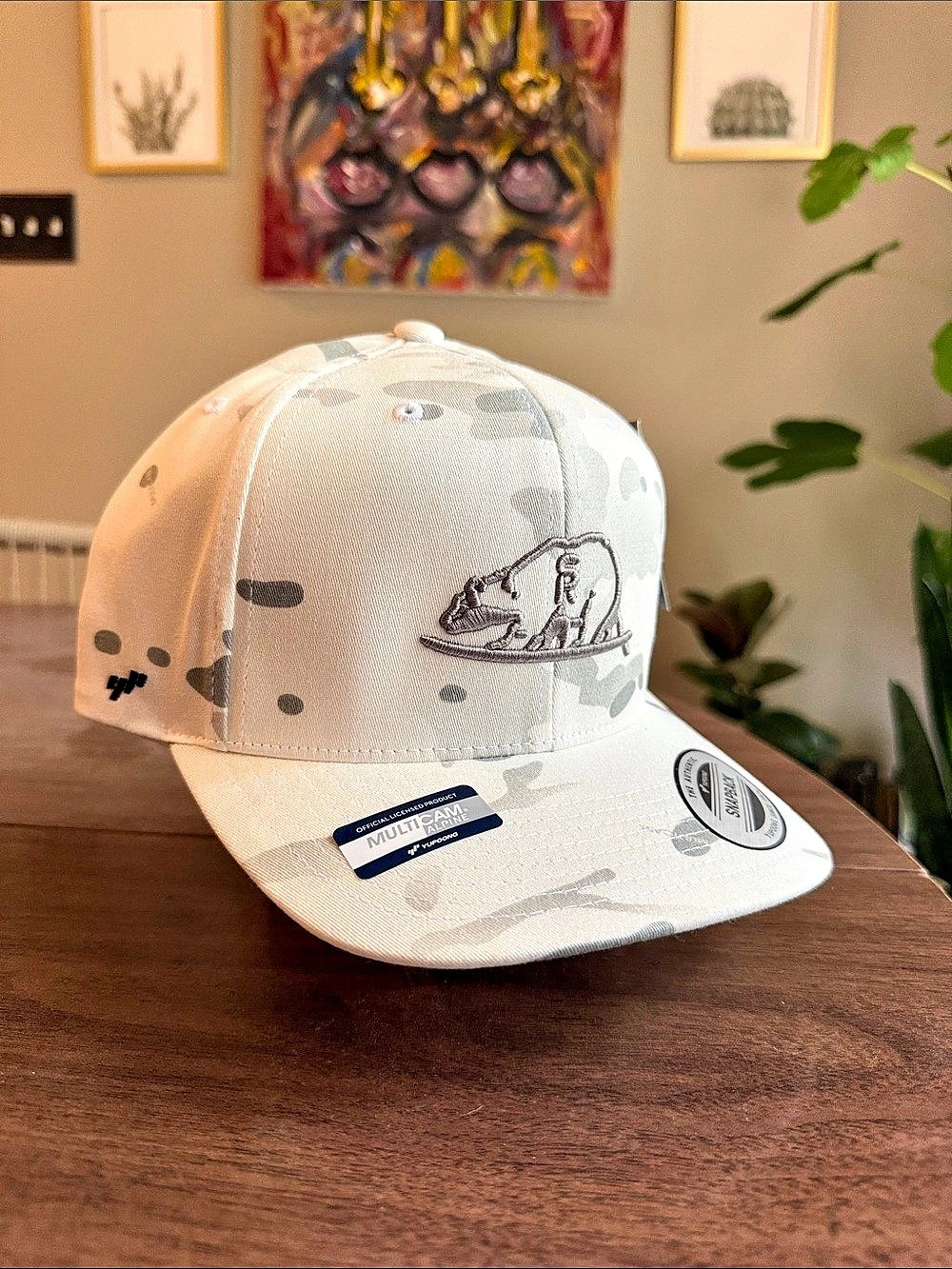 Kelly Slater Surf Ranch Alpine Camo Snapback Hat in White & Gray NWT
